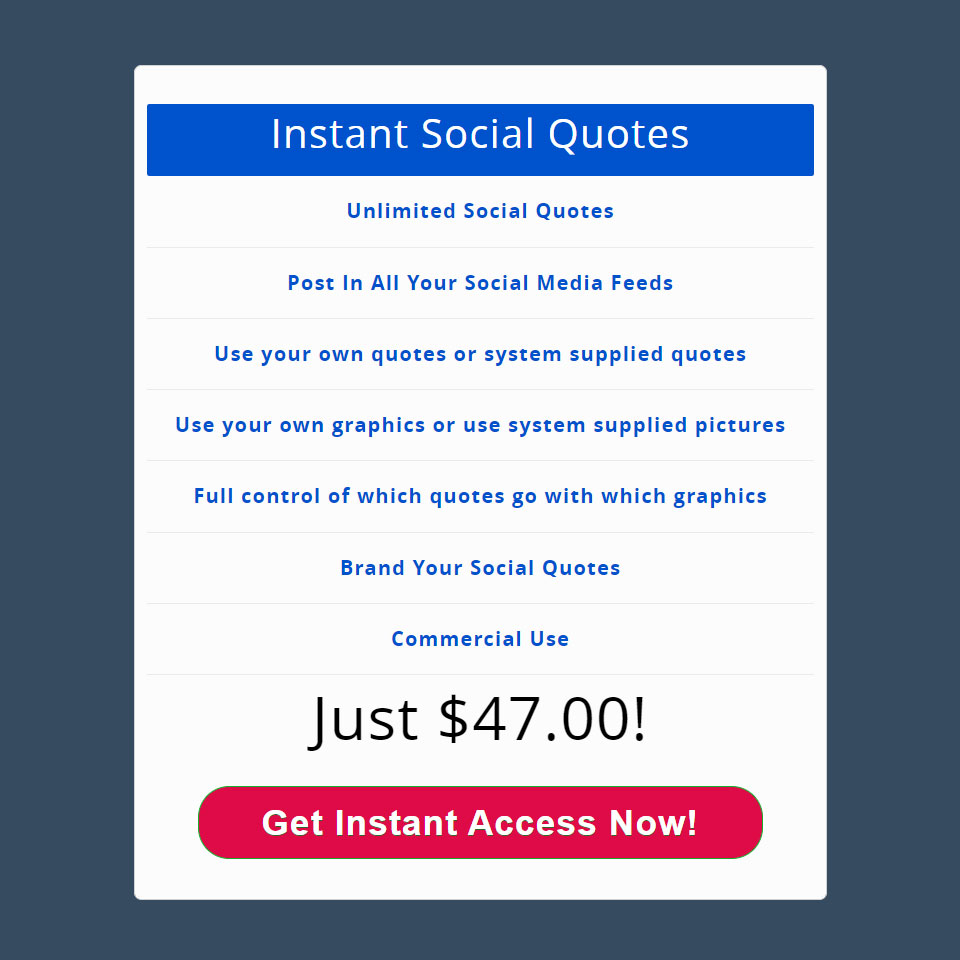 Instant Social Quotes Review-price